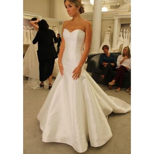 White Taffeta Simple Mermaid Wedding Dresses 2020 Sweetheart Cheap Wedding Gowns Bridal Dresses vestidos de novia