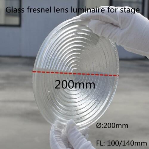 Borosilication glass fresnel lens diameter 200mm focal length 100mm 140mm the luminaire for stage lilm and televison lights
