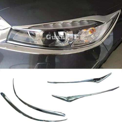 Hot Sale For Kia Sorento L 2015 2016 2017 2018 Car Body Styling Head Front Eyebrow/Trim Light Lamp Frame Stick ABS Chrome 2pcs