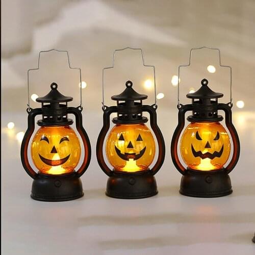 3x Halloween Decoration LED Pumpkin Battery Operated Lantern Light Lamp Decorations for Home Dining Room Bedroom Decor