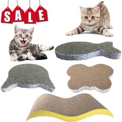 Portable Wear-resistant Cat Scratch Pad Fish Shape Corrugated Toy Mini Cat Scratcher Board Mat Supplies Pet Products Accessories