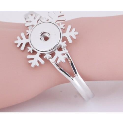 Luwellever Snowflake 069 Flowers Interchangeable Bracelet&Bangles 18mm snap button Charms Metal Bracelets For Women Gift