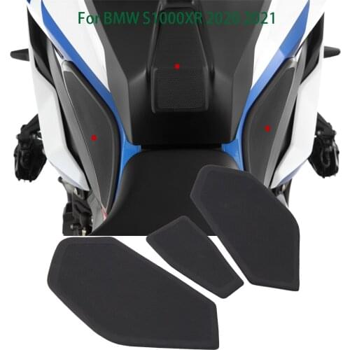 3 Pieces Motorcycle Accessories For BMW S1000XR 2020 2021 Black Stickers Side Fuel Tank Pad Kit