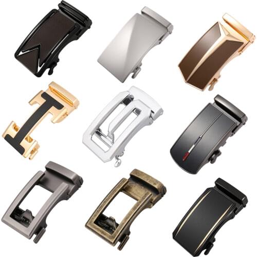 New Brand Luxury Mens Belt Buckle Head Automatic Fit For 3.5cm Width Holeless Ratchet Belts Only Alloy Mens Belt Buckles B730