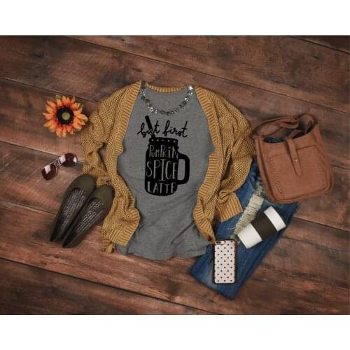 But First Pumpkin Spice Latte Womens Fall Shirts fashion cup graphic aesthetic harajuku grunge tumblr shirt slogan cute tee tops