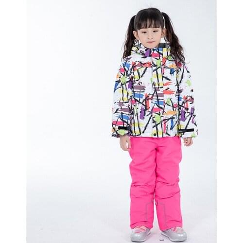 2021 New Children Ski Suit Girl Outdoor Snowboard Jacket Warm Overalls Ski Set Waterproof And Windproof