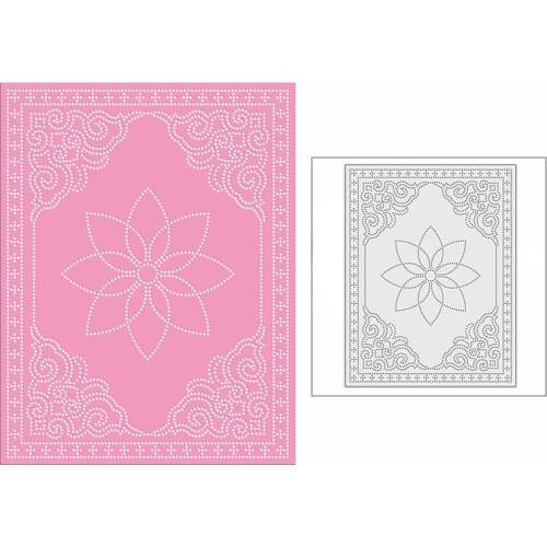 New 2021 Lotus Lace Panel Template Metal Cutting Dies for DIY Scrapbooking and Card Making Background Embossing Craft No Stamps