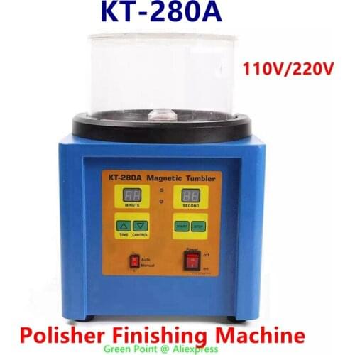 New Product Drum Polishing Machine Magnetic Tumbler Jewelry Finisher Rotary Magnetic Tumbler Polisher Machine KT-280A 110V/220V