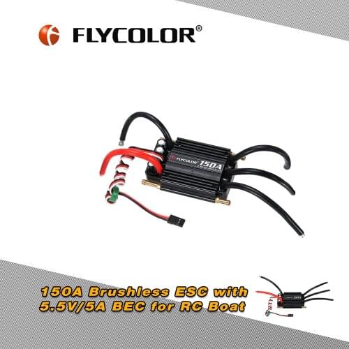 Original Flycolor Waterproof 150A Brushless ESC Controller 2-6S RC Boats Waterproof with BEC/Water Cooling System for RC Boat