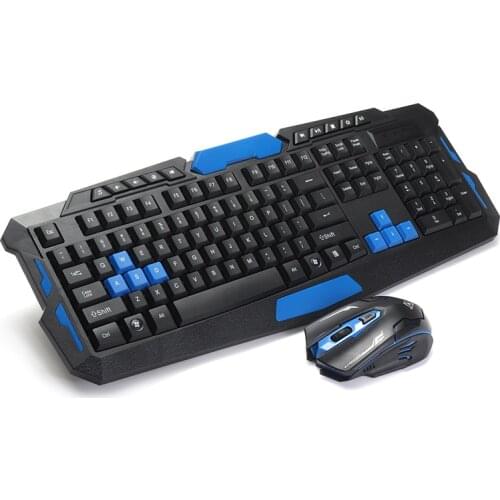 Pohiks 1Set Portable Wireless Gaming Keyboard And Mouse Kit Ergonomics Design Keypad 1200DPI Optical Mouse Combos