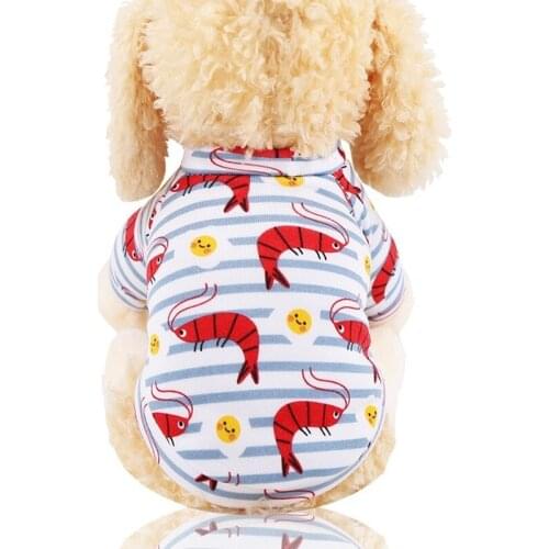 PUOUPUOU Cartoon Print Dogs Clothes Cute Dogs Coat Striped Pets Clothing Vest for Puppy Dog Costume Clothes Ropa Perro XS-XXL