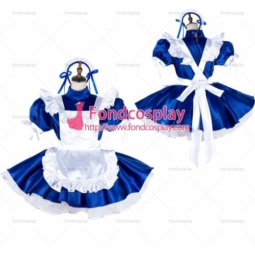 Sissy maid satin dress lockable Uniform cosplay costume Tailor-made[G2032]