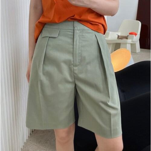 2021 New Summer Fashion Female Wide Leg Shorts Loose Casual High Quality Women Shorts Cotton Elegant Ladies Shorts T68