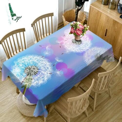 3D Tablecloth Christmas Warm Dandelion Pattern Washable Cloth Thicken Rectangular and Round Table Cloth for Wedding