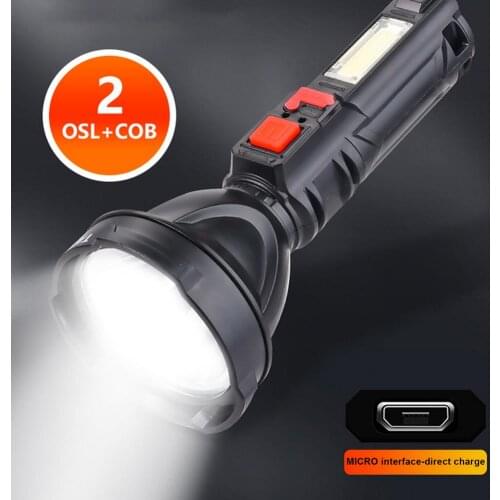 LED Flashlights Rechargeable High Lumens Super Bright Fishing Flashlights USB Charging Long Shot COB Fishing Outdoor Gadgets