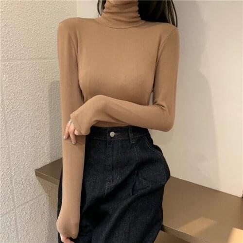 Long Sleeve Turtleneck coat sweater women winter cashmere jumpers wool knit bottom