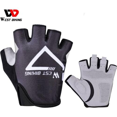 WEST BIKING Half Finger Cycling Gloves Men Women Anti-sweat Gloves Summer Sport Bike Shockproof Racing Touch Screen Gloves