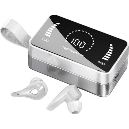 Mirror Digital Display Press Bluetooth 5.1 Earphone Press Control Sport Headset Wireless Gaming Headphones