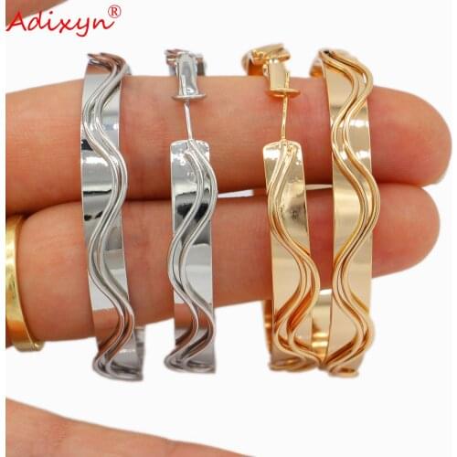 Adixyn 3 Colors Dubai Gold Color Ethiopian Hoop Earrings For Women African Israel Sudan Arab Middle East Women Jewelry N04218