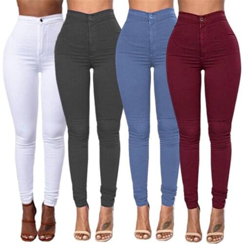 High Waist Trousers Women Stretch Slim Pencil Jeans Pants Female Joggers Clothing Plus Size 3XL Skinny Pants