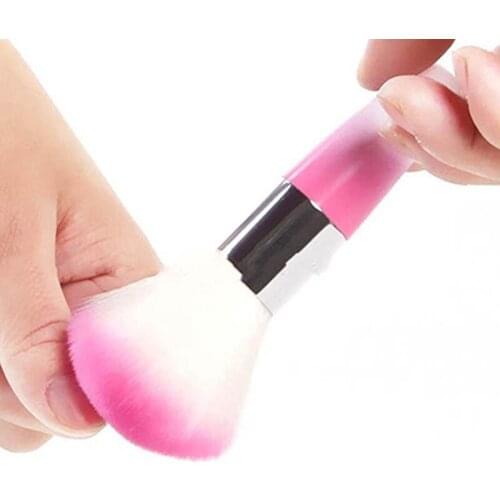 1pcs Nail Cleaning Brush Tools Nail Art Care Manicure Pedicure Soft Remove Dust Clean Brushes Pink Color for Nail Salon Home Use