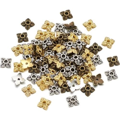 1000pcs Alloy Flower Bead Caps End Caps Tibetan Style for Jewelry Making DIY Bracelet Necklace Accessories Findings 6x6x2mm