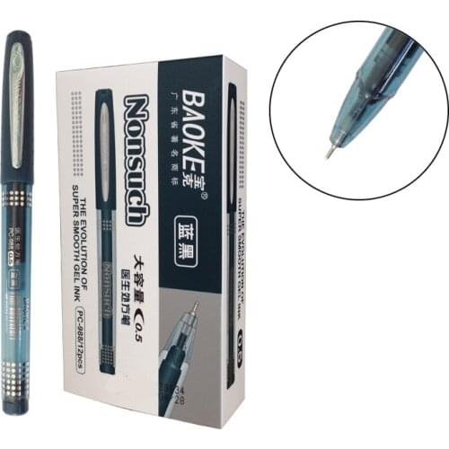 12pcs/box Doctor Prescription Gel Pen Large Capacity Black Dark-blue Ink Needle Tip Liquid Ink Gel Pens 0.5mm Writing Stationery