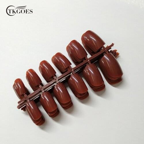 120 Pieces Per Pack Brown Square Full Cover False Nail Tips 10 Sizes With Extra Nr 5 And Nr 6