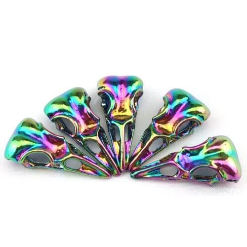 30PCS Rainbow Punk Charms Skull Bird Head Pointed Mouth Pendant Charms Handmade Hanging Crafts Jewelry Finding