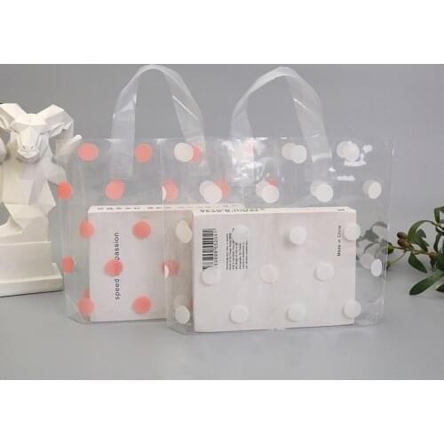 50pc Thicken Transparent Clothes Jewelry Gift Shopping Bag White Dot Plastic Packaging Bag for Business Jewelry Cosmetic Handbag