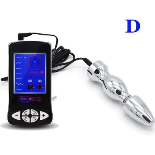 Electro Shock Anal Beads Butt Plug Anus Dilator Stimulator Erotic Adult Masturbator Electric Stimulation Anal Plug Sex Toys