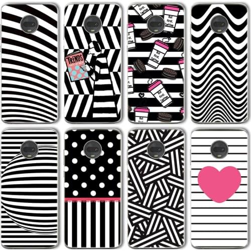 Ciciber Case For Motorola Moto G9 G30 G10 G8 E7 E6S G7 G6 E6 G5 G5S E5 One Macro Plus Play Power Lite Black White Grid Silicone