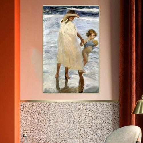 Citon Joaquin Sorolla《Two Sisters, Valencia》Canvas Art Oil Painting Artwork Poster Decorative Picture Wall Decor Home Decoration