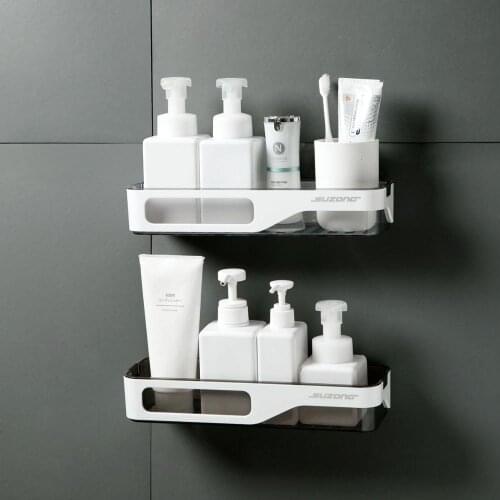 Double Layer Storage Racks Plastic Bathroom Shelf Organizer for Shower Shampoo Holder Home Kitchen Rack Organizer