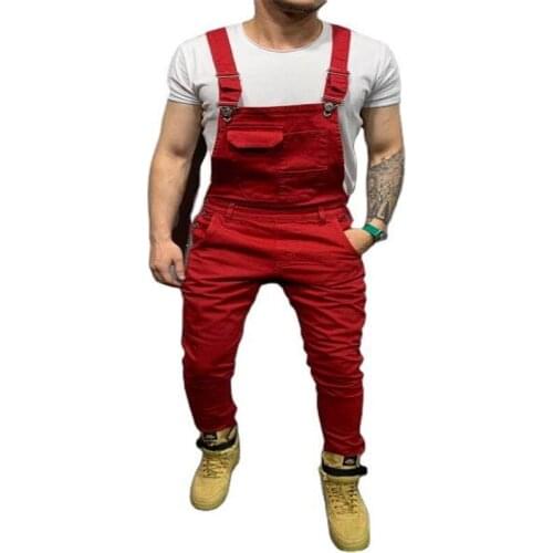 Mens jumpsuit text suspenders mens jeans autumn street overalls fashion jogging denim overalls men
