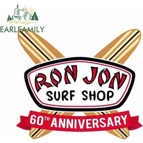 EARLFAMILY 13cm x 11.5cm For Ron Jon Surf Shop 60Th Anniversary Vinyl Decal Sticker Creative Stickers Suitable For GTR EVO Sx