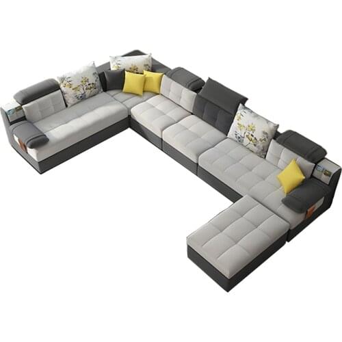 Living Room Sofa set U Home Furniture modern linen hemp fabric sectional sofas American country muebles de sala moveis para casa