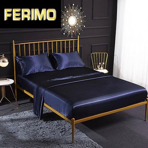 4pcs Bedsheet Satin Silk Mattress Cover Set Sabanas King Size satin Bedsheet Smooth Soft Cool 2pcs Bed Sheets 2pcs pillowcase