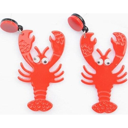Korean Earrings Fashion Jewelry New 2020 Statement Earrings Dangle Cute Funny Long Red Crab Squid Lobster Earrings Earring