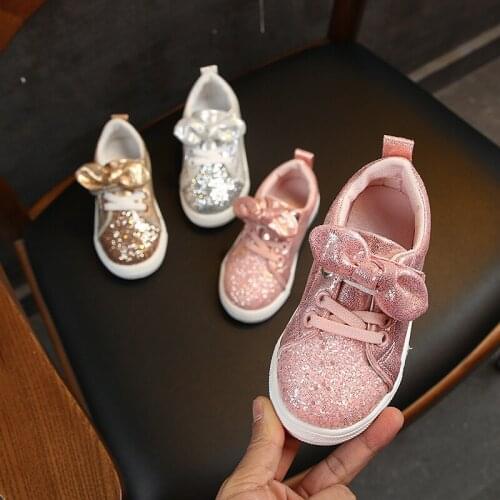 Kids Shoes For Girls Sneakers Casual Children Shoes Sports Glitter Leather Baby Toddler Princess Infant Lightweight Soft Shoes