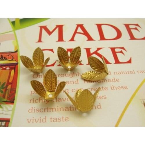 17mm Raw brass jewelry findings bead caps chain end cap shipping free 1000pcs