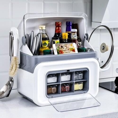 Kitchen Supplies Household Seasoning Box Multi-function Rack Seasoning Knife Pot Rack Storage Organizer