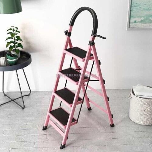 Stainless Steel Ladder, Household Folding Ladder, Multi-function Aluminum Alloy Thickened Indoor Miter Ladder, Mobile Stair, Tel