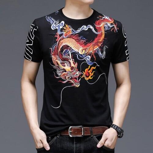 Summer Mens O-neck Short Sleeve Animal Print T-shirt Cotton Plus Size Casual Daily Top C30
