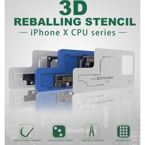 BEST 3D BGA Reball Stencil Grooved Positioning De-gluing Tin Platform 3D-X Baseband Stencil Great Repairing Base Tool