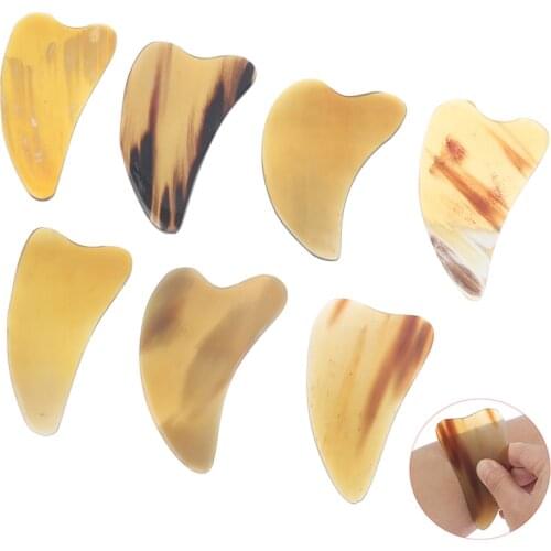 1PC Natural Ox Horn Gua Sha Board Scraper Facial Lift Neck Body Scraping Massage
