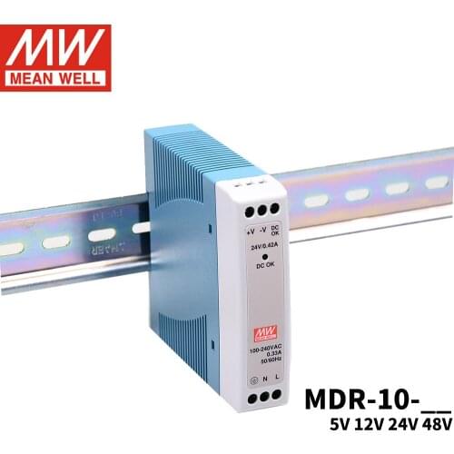 Meanwell MDR-10W AC/DC Low no-load loss DIN Rail Power Supply 5V 12V 15V 24V Industrial 12V Ultra-thin rail switch power supply