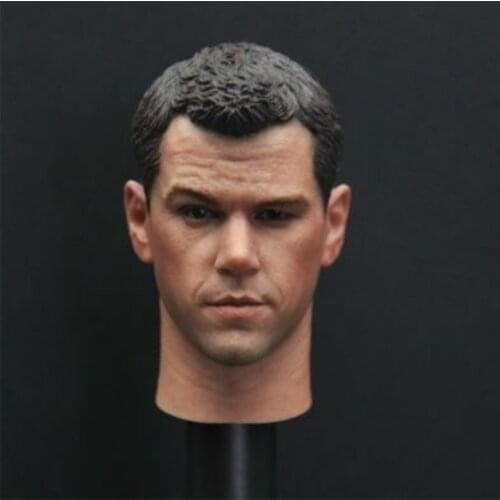 1/6 Male Head Sculpt Model Matt Damon Dark Colored Skin F 12" Figure Body Doll