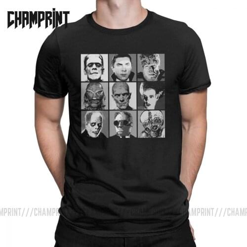 Men Universal Warhol T Shirt Monsters Pop Art Face Horror Creepy Costume Halloween Cotton Short Sleeve Tees Present T-Shirt