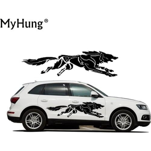 Newest Car Sticker For Audi Q5 Powerful Wolf Decals Stick On Whole Body Car Styling Case For Cars Accessories Decoration 2PCS